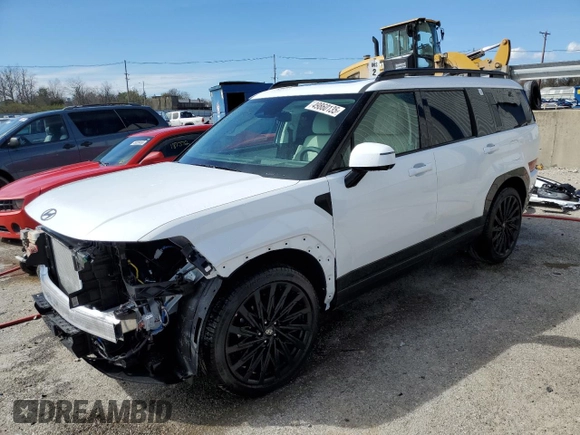 2025 Hyundai Santa Fe Calligraphy z VIN 5NMP54GL8SH116265, wystawiony jako Copart lot #49860135 z przebiegiem 1 089 mil mil oraz Szkoda całkowita • Salvage title. Historia ofert i sprzedaży dostępna na DreamBid. Obrazek 1.