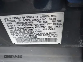 2005 Acura MDX Touring with VIN 2HNYD18935H543999, listed as a IAAI auction lot 41415777 with 301,327 mi miles. Bid and sale history available at carsss.com. Image 9.