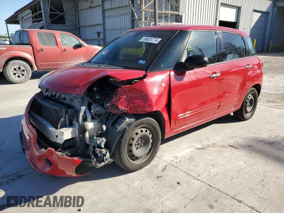 2015 FIAT 500L Pop with VIN ZFBCFAAH1FZ032825, listed as a Copart auction lot 86824774 with 184,176 mi miles and Salvage Title. Bid and sale history available at carsss.com. Image 1.