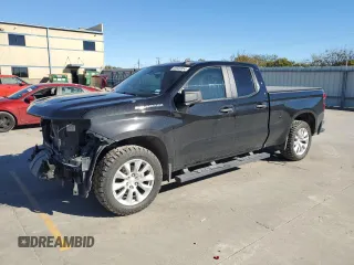 2020 Chevrolet Silverado 1500 Custom with VIN 1GCRWBEK5LZ370274, listed as a Copart auction lot 80630954 with 96,990 mi miles and Salvage Title. Bid and sale history available at carsss.com. Image 1.