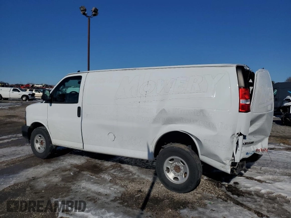 2020 Chevrolet Express Cargo Van with VIN 1GCWGAFG8L1188409, listed as a Copart auction lot 83660584 with 0 mi miles and Salvage Title. Bid and sale history available at carsss.com. Image 2.