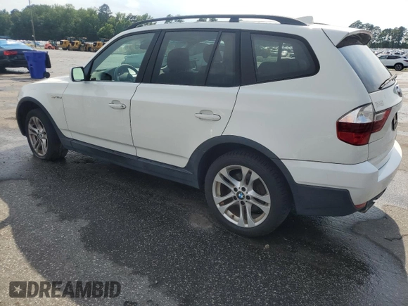2007 BMW X3 3.0si with VIN WBXPC93477WF24672, listed as a Copart auction lot 60688365 with 140,919 mi miles and Salvage title. Bid and sale history available at DreamBid. Image 2.