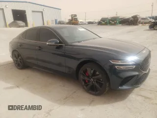 2023 Genesis G70 3.3T with VIN KMTG54TE4PU113520, listed as a Copart auction lot 49345075 with 35,625 mi miles and Salvage Title. Bid and sale history available at DreamBid. Image 4.