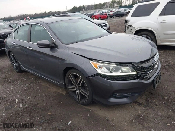 2017 Honda Accord Sedan Sport with VIN 1HGCR2F50HA043763, listed as a IAAI auction lot 42035724 with 76,143 mi miles. Bid and sale history available at carsss.com. Image 1.