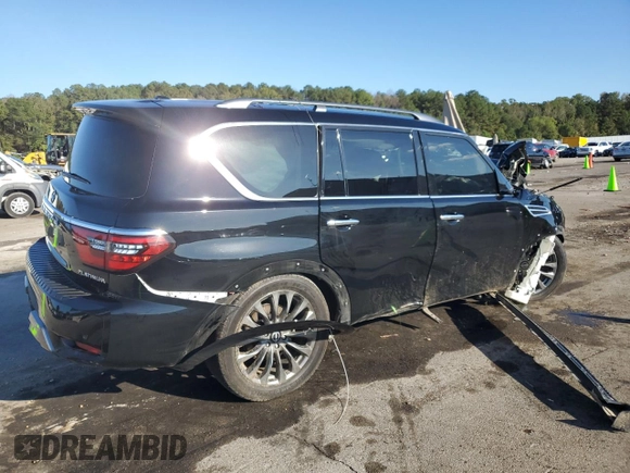 2023 Nissan Armada Platinum with VIN JN8AY2DA2P9403970, listed as a Copart auction lot 80102464 with 36,957 mi miles and Salvage Title. Bid and sale history available at carsss.com. Image 3.