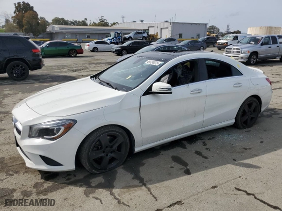 2015 Mercedes-Benz CLA-Class CLA 250 with VIN WDDSJ4EB6FN185017, listed as a Copart auction lot 49724075 with 163,397 mi miles and Salvage Title. Bid and sale history available at carsss.com. Image 1.