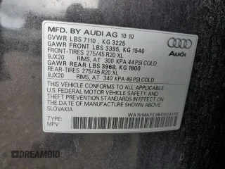 2011 Audi Q7 Prestige z VIN WA1VMAFE9BD004556, wystawiony jako Copart lot #57282025 z przebiegiem 203 643 mil mil oraz Czysty tytuł • Clean title. Historia ofert i sprzedaży dostępna na DreamBid. Obrazek 12.