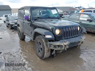 2018 Jeep Wrangler Sport S with VIN 1C4GJXAG4JW168920, listed as a IAAI auction lot 41457619 with 84,053 mi miles and . Bid and sale history available at DreamBid. Image 1.