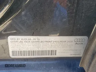 2010 Audi A4 2.0T Premium Plus with VIN WAUHFAFL3AN069078, listed as a Copart auction lot 73668234 with 232,679 mi miles and Salvage Title. Bid and sale history available at carsss.com. Image 12.