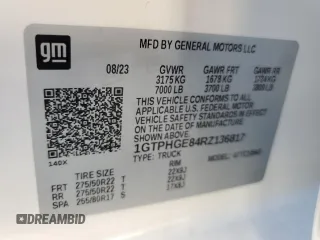 2024 GMC Sierra 1500 with VIN 1GTPHGE84RZ136817, listed as a Copart auction lot 82573014 with 19,929 mi miles and Non Repairable. Bid and sale history available at DreamBid. Image 12.