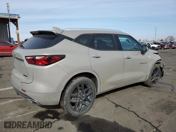 2021 Chevrolet Blazer Premier with VIN 3GNKBLRS1MS557160, listed as a Copart auction lot 45052785 with 34,145 mi miles and Salvage title. Bid and sale history available at DreamBid. Image 3.