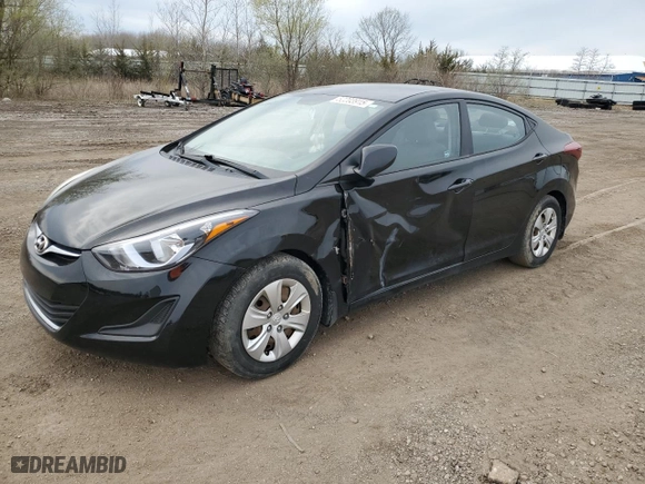 2016 Hyundai Elantra Value Edition with VIN KMHDH4AE4GU541837, listed as a Copart auction lot 52203915 with 96,667 mi miles and Salvage Title. Bid and sale history available at carsss.com. Image 1.