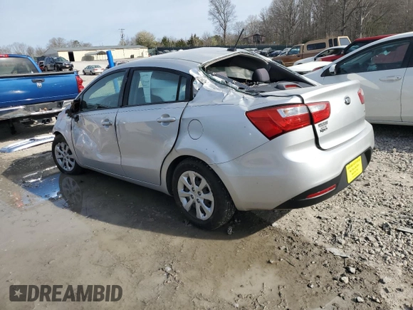 2015 Kia Rio LX with VIN KNADM4A3XF6506587, listed as a Copart auction lot 49625725 with 142,105 mi miles and Salvage Title. Bid and sale history available at carsss.com. Image 2.