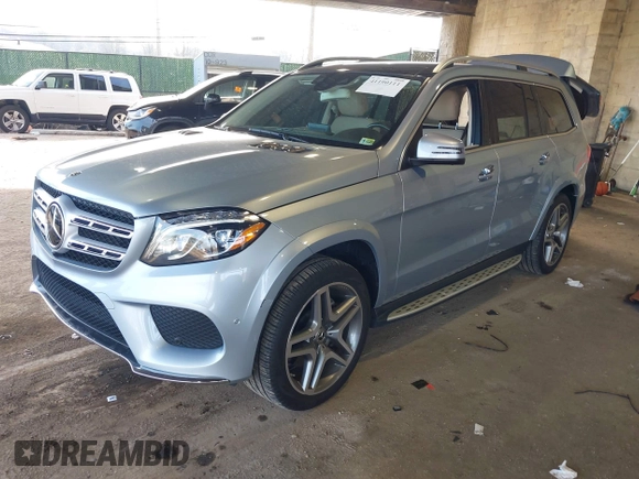2018 Mercedes-Benz GLS 550 with VIN 4JGDF7DE0JB011693, listed as a IAAI auction lot 41190111 with 38,746 mi miles and . Bid and sale history available at DreamBid. Image 2.