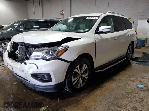 2017 Nissan Pathfinder SL with VIN 5N1DR2MM9HC633473, listed as a Copart auction lot 49615975 with 46,467 mi miles and Salvage Title. Bid and sale history available at carsss.com. Image 1.