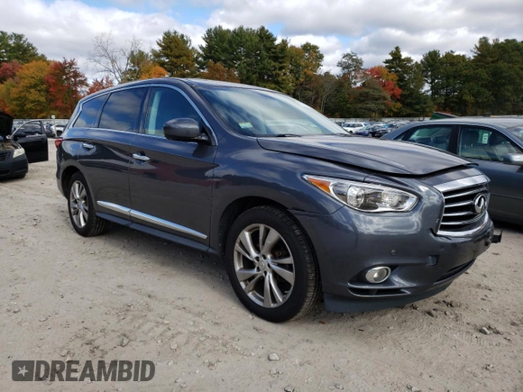 2013 Infiniti JX35 with VIN 5N1AL0MM8DC325522, listed as a Copart auction lot 74855484 with 173,107 mi miles and Clean Title. Bid and sale history available at carsss.com. Image 4.