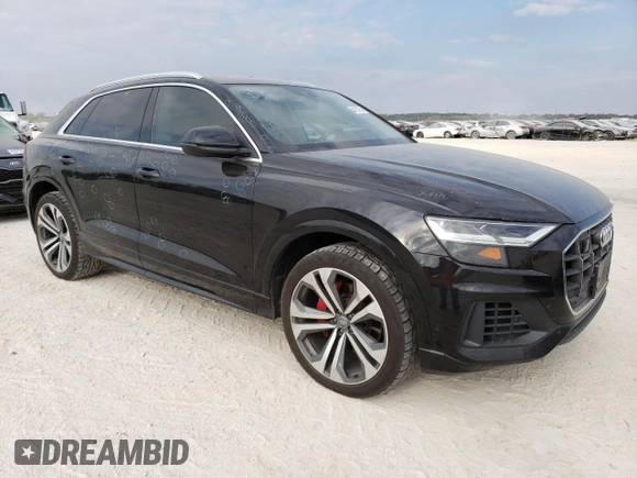 2019 Audi Q8 Premium Plus with VIN WA1BVAF17KD046754, listed as a Copart auction lot 44121753 with 56,488 mi miles. Bid and sale history available at carsss.com. Image 4.