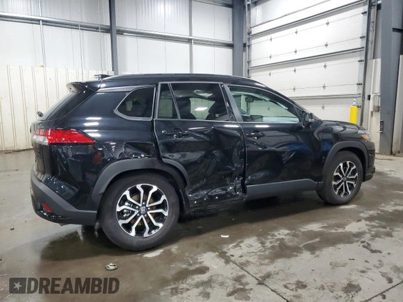 2025 Toyota Corolla Cross Hybrid S with VIN 7MUFBABG9SV065228, listed as a Copart auction lot 58408535 with 14,965 mi miles and Salvage title. Bid and sale history available at DreamBid. Image 3.