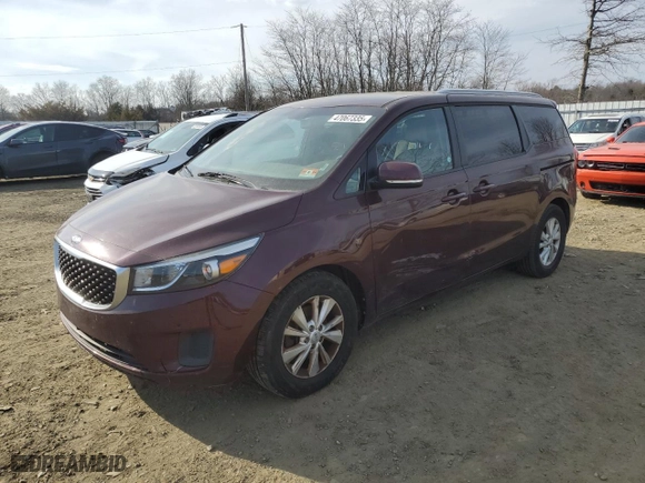 2017 Kia Sedona LX with VIN KNDMB5C15H6313180, listed as a Copart auction lot 47067335 with NaN miles and Clean Title. Bid and sale history available at carsss.com. Image 1.