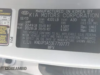 2014 Kia Soul + with VIN KNDJP3A53E7710777, listed as a IAAI auction lot 41922446 with 151,153 mi miles and . Bid and sale history available at DreamBid. Image 9.