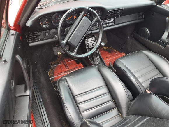 1987 Porsche 911 Carrera with VIN WP0EB0910HS161265, listed as a Copart auction lot 72954914 with 91,287 mi miles and Salvage Title. Bid and sale history available at carsss.com. Image 8.