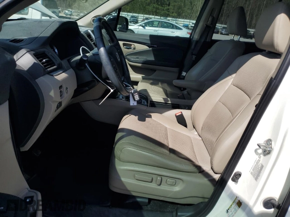 2019 Honda Ridgeline RTL-E with VIN 5FPYK3F72KB021673, listed as a Copart auction lot 50599005 with 65,469 mi miles and Salvage title. Bid and sale history available at DreamBid. Image 7.