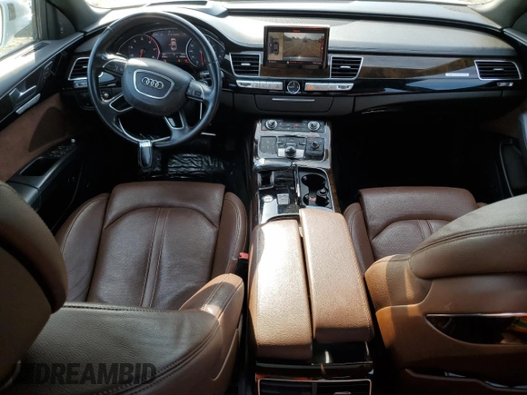 2015 Audi A8 4.0T with VIN WAU32AFD6FN006093, listed as a Copart auction lot 55259555 with 100,838 mi miles and Salvage title. Bid and sale history available at DreamBid. Image 8.