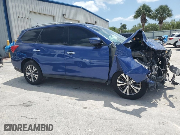 2018 Nissan Pathfinder Platinum with VIN 5N1DR2MM7JC664291, listed as a Copart auction lot 46748475 with 142,708 mi miles and Salvage title. Bid and sale history available at DreamBid. Image 4.