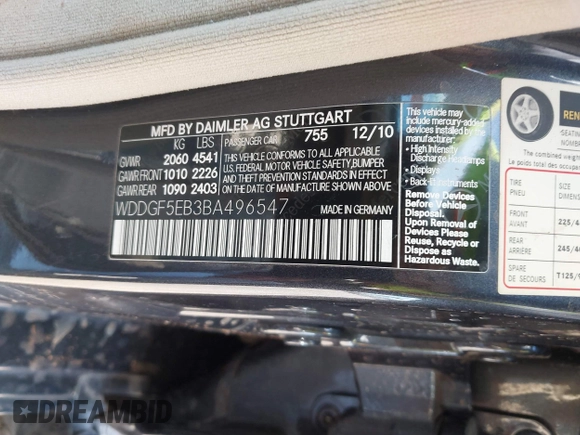 2011 Mercedes-Benz C 300 Sport с VIN WDDGF5EB3BA496547, выставлен на аукционе IAAI как лот 41631748 с пробегом 92 588 миль миль и . История ставок и продаж доступна на DreamBid. Изображение 9.