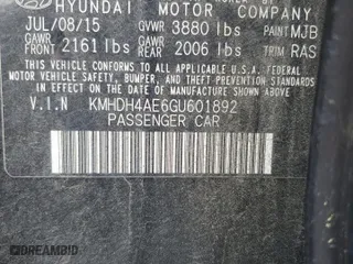 2016 Hyundai Elantra SE with VIN KMHDH4AE6GU601892, listed as a Copart auction lot 50625415 with 143,090 mi miles and Salvage Title. Bid and sale history available at carsss.com. Image 13.