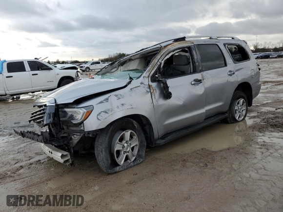 2018 Toyota Sequoia SR5 with VIN 5TDBY5G13JS159526, listed as a Copart auction lot 42438175 with 134,718 mi miles and Salvage Title. Bid and sale history available at carsss.com. Image 1.