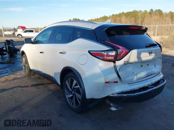 2017 Nissan Murano S with VIN 5N1AZ2MH5HN118819, listed as a IAAI auction lot 41359898 with 92,052 mi miles and . Bid and sale history available at DreamBid. Image 3.