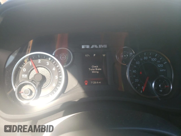 2024 Ram 2500 Tradesman with VIN 3C6MR5AJ2RG251257, listed as a Copart auction lot 50943035 with 7,128 mi miles and Salvage title. Bid and sale history available at DreamBid. Image 9.