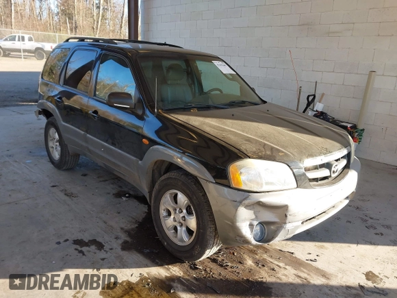 2002 Mazda Tribute LX with VIN 4F2CU08172KM58561, listed as a IAAI auction lot 41435407 with 141,908 mi miles and . Bid and sale history available at carsss.com. Image 1.