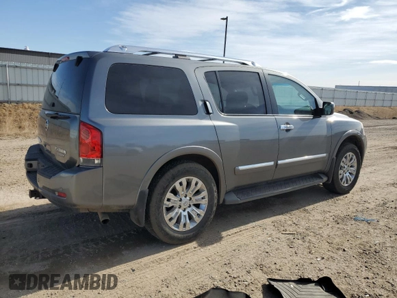 2015 Nissan Armada Platinum z VIN 5N1BA0NE4FN609366, wystawiony jako Copart lot #48256155 z przebiegiem 125 468 mil mil oraz Szkoda całkowita • Salvage title. Historia ofert i sprzedaży dostępna na DreamBid. Obrazek 3.
