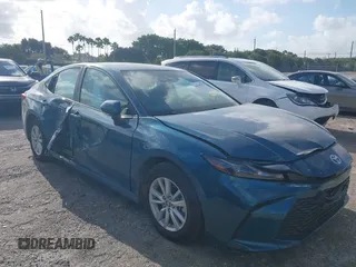2025 Toyota Camry LE with VIN 4T1DAACK8SU520827, listed as a IAAI auction lot 41933792 with 6,038 mi miles and . Bid and sale history available at DreamBid. Image 1.