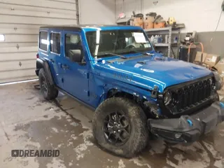 2024 Jeep Wrangler Sport S with VIN 1C4RJXN66RW142261, listed as a IAAI auction lot 41741126 with 16,918 mi miles and . Bid and sale history available at DreamBid. Image 1.