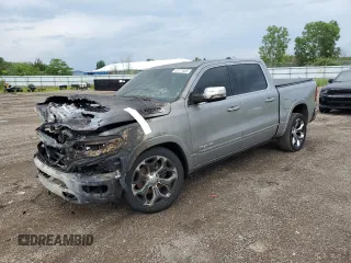 2019 Ram 1500 Limited z VIN 1C6SRFHT2KN621995, wystawiony jako Copart lot #63177605 z przebiegiem Nie podano mil oraz Szkoda całkowita • Salvage title. Historia ofert i sprzedaży dostępna na DreamBid. Obrazek 1.