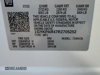 2024 Cadillac XT6 FWD Luxury z VIN 1GYKPAR47RZ705252, wystawiony jako Copart lot #49244015 z przebiegiem 26 838 mil mil oraz Szkody całkowita. Historia ofert i sprzedaży dostępna na DreamBid. Obrazek 15.