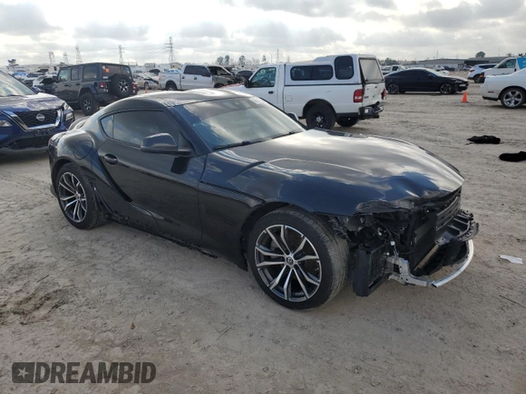 2021 Toyota Supra 2.0 with VIN WZ1DB2C02MW045335, listed as a Copart auction lot 44009215 with 37,882 mi miles and Salvage title. Bid and sale history available at DreamBid. Image 4.