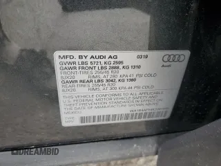 2019 Audi SQ5 Premium Plus z VIN WA1B4AFY4K2081649, wystawiony jako Copart lot #53624275 z przebiegiem 74 313 mil mil oraz Szkoda całkowita • Salvage title. Historia ofert i sprzedaży dostępna na DreamBid. Obrazek 12.