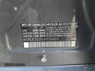 2006 Mercedes-Benz E 320 CDI with VIN WDBUF26J96A854465, listed as a IAAI auction lot 41970696 with Not Provided miles and . Bid and sale history available at DreamBid. Image 9.