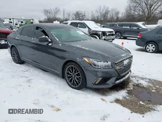 2019 Genesis G80 3.3T Sport with VIN KMHGN4JB5KU295935, listed as a IAAI auction lot 41481877 with 53,623 mi miles. Bid and sale history available at carsss.com. Image 1.