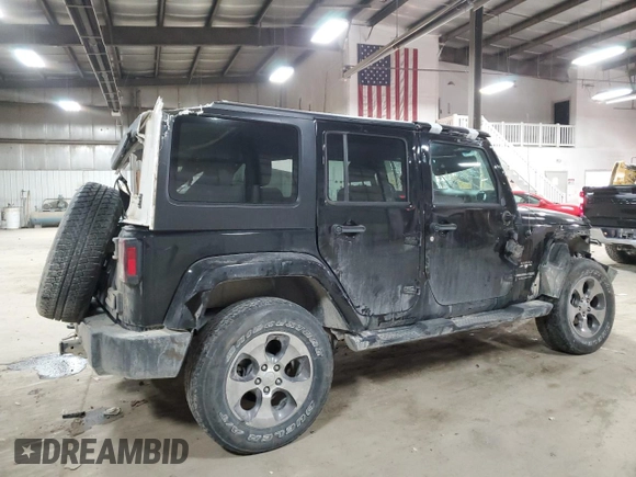 2018 Jeep Wrangler JK Unlimited Sahara with VIN 1C4HJWEG0JL918663, listed as a Copart auction lot 83179554 with 112,921 mi miles and Salvage Title. Bid and sale history available at carsss.com. Image 3.
