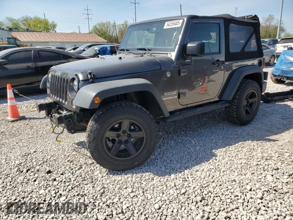 2016 Jeep Wrangler Sport with VIN 1C4AJWAG1GL288068, listed as a Copart auction lot 54255485 with 56,385 mi miles and Non Repairable. Bid and sale history available at carsss.com. Image 1.