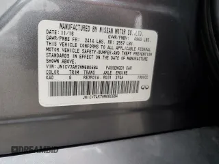 2017 Infiniti Q50 2.0t Premium with VIN JN1CV7AR7HM680684, listed as a Copart auction lot 86705644 with 0 mi miles and Salvage Title. Bid and sale history available at carsss.com. Image 12.