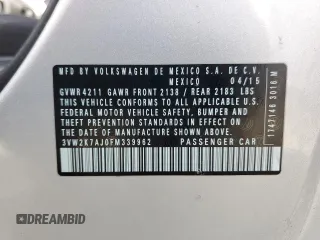 2015 Volkswagen Jetta S с VIN 3VW2K7AJ0FM339962, выставлен на аукционе Copart как лот 56393065 с пробегом 134 798 миль миль и Списание • Salvage title. История ставок и продаж доступна на DreamBid. Изображение 12.