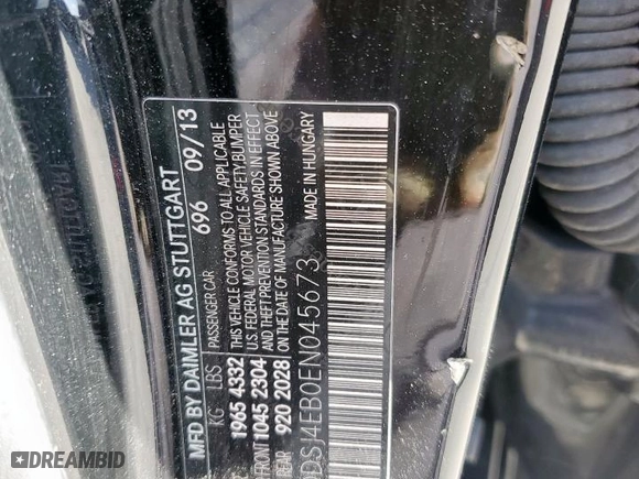 2014 Mercedes-Benz CLA-Class CLA 250 with VIN WDDSJ4EB0EN045673, listed as a Copart auction lot 49121625 with 171,772 mi miles and Salvage Title. Bid and sale history available at carsss.com. Image 15.