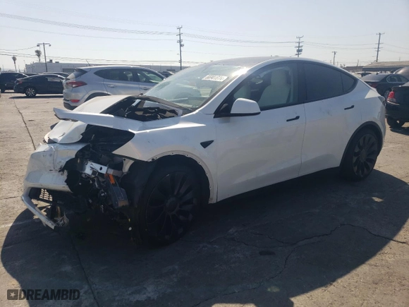 2022 Tesla Model Y Performance with VIN 7SAYGDEF8NF495109, listed as a Copart auction lot 66901914 with 16,748 mi miles and Salvage Title. Bid and sale history available at carsss.com. Image 1.