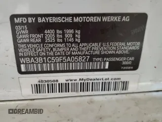 2015 BMW 3 Series 320i z VIN WBA3B1C59F5A05827, wystawiony jako Copart lot #50589825 z przebiegiem 91 555 mil mil oraz Szkoda całkowita • Salvage title. Historia ofert i sprzedaży dostępna na DreamBid. Obrazek 14.